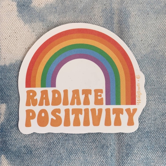 Radiate Positivity Rainbow Sticker - Picture 2 of 3